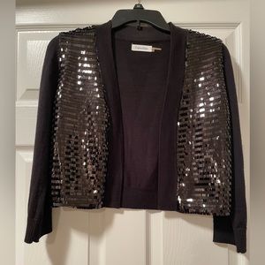 Calvin Klein sequin embellished bolero sweater. Like New Size S